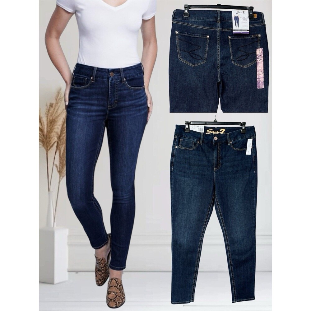 Seven7 Tummyless High-Rise Skinny Sz 16 Jeans With Inner Slimming Control Panel